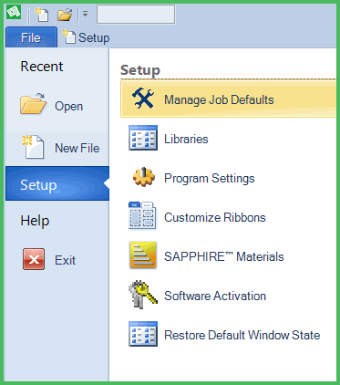 Manage Job Defaults